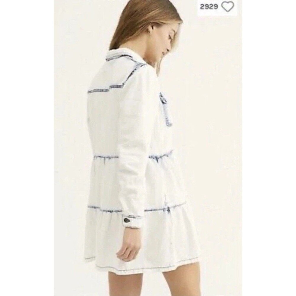 Free People Nicole Denim Jean Tiered Cute Babydoll Washed Shirt Dress S $108 - Picture 2 of 9